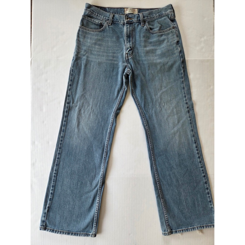 Levi Strauss Signature Mens Low Loose Bootcut Jeans Medium Wash Denim W34 L34